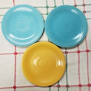 (3) Vintage Fiesta bread plates!